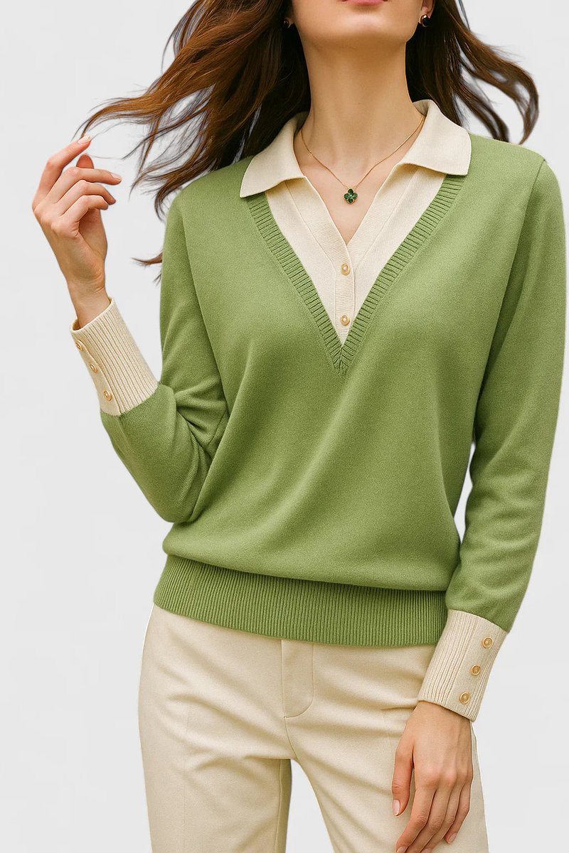 Women's Polo Collar Knit Jumper