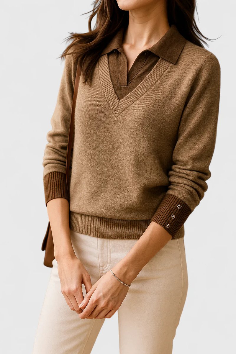 Women's Polo Collar Knit Jumper