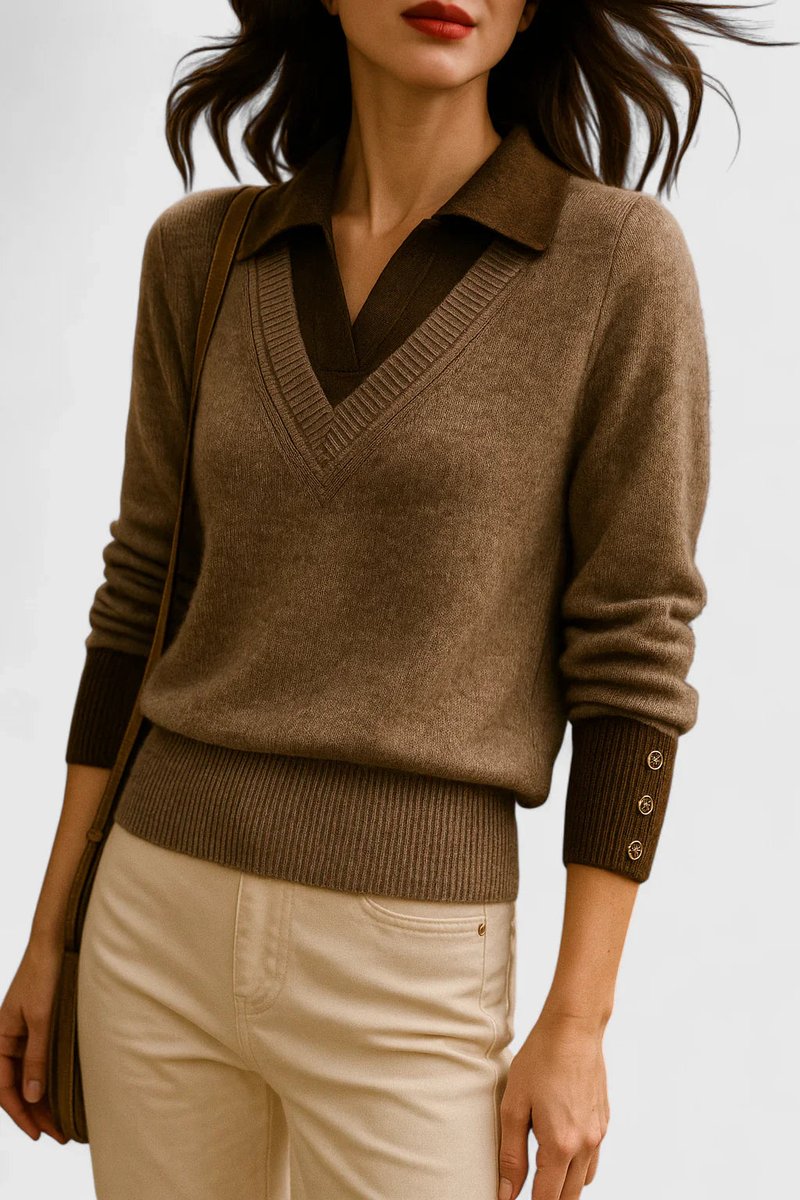 Women's Polo Collar Knit Jumper