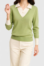 Women's Polo Collar Knit Jumper
