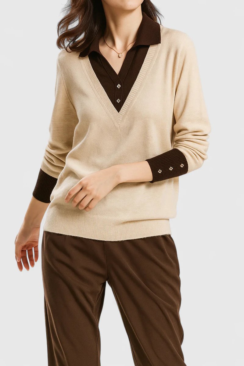 Women's Polo Collar Knit Jumper
