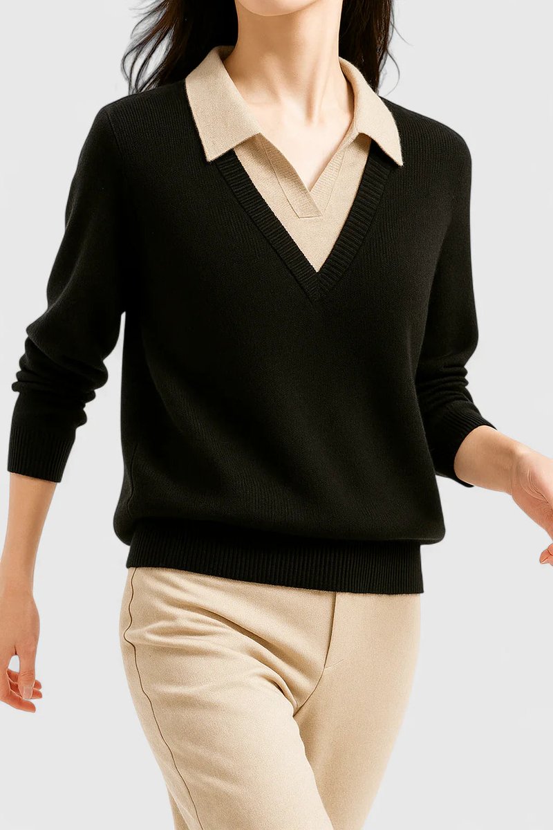 Women's Polo Collar Knit Jumper