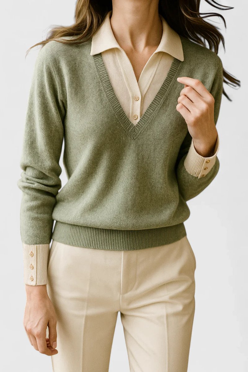 Women's Polo Collar Knit Jumper