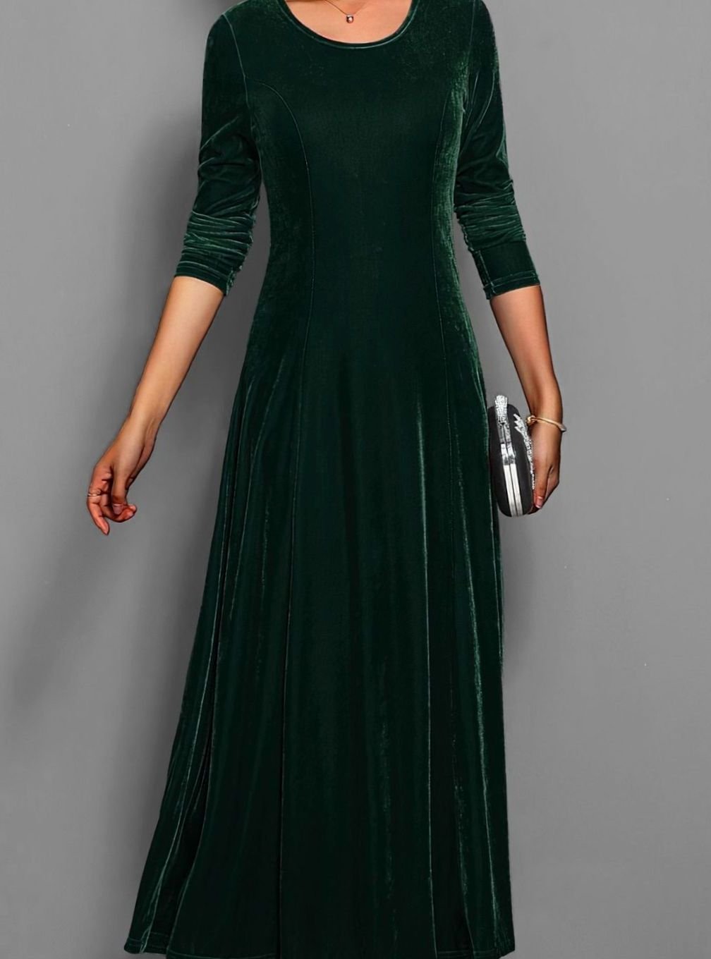 Women's Velvet A-Line Maxi Dress