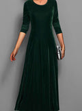 Women's Velvet A-Line Maxi Dress