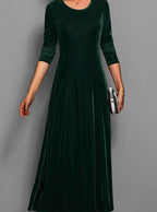 Women's Velvet A-Line Maxi Dress