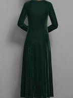 Women's Velvet A-Line Maxi Dress