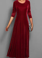 Women's Velvet A-Line Maxi Dress