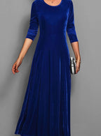 Women's Velvet A-Line Maxi Dress