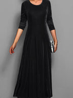 Women's Velvet A-Line Maxi Dress
