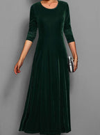 Women's Velvet A-Line Maxi Dress