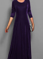 Women's Velvet A-Line Maxi Dress
