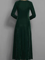 Women's Velvet A-Line Maxi Dress