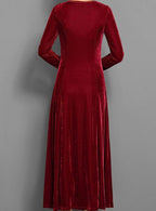 Women's Velvet A-Line Maxi Dress
