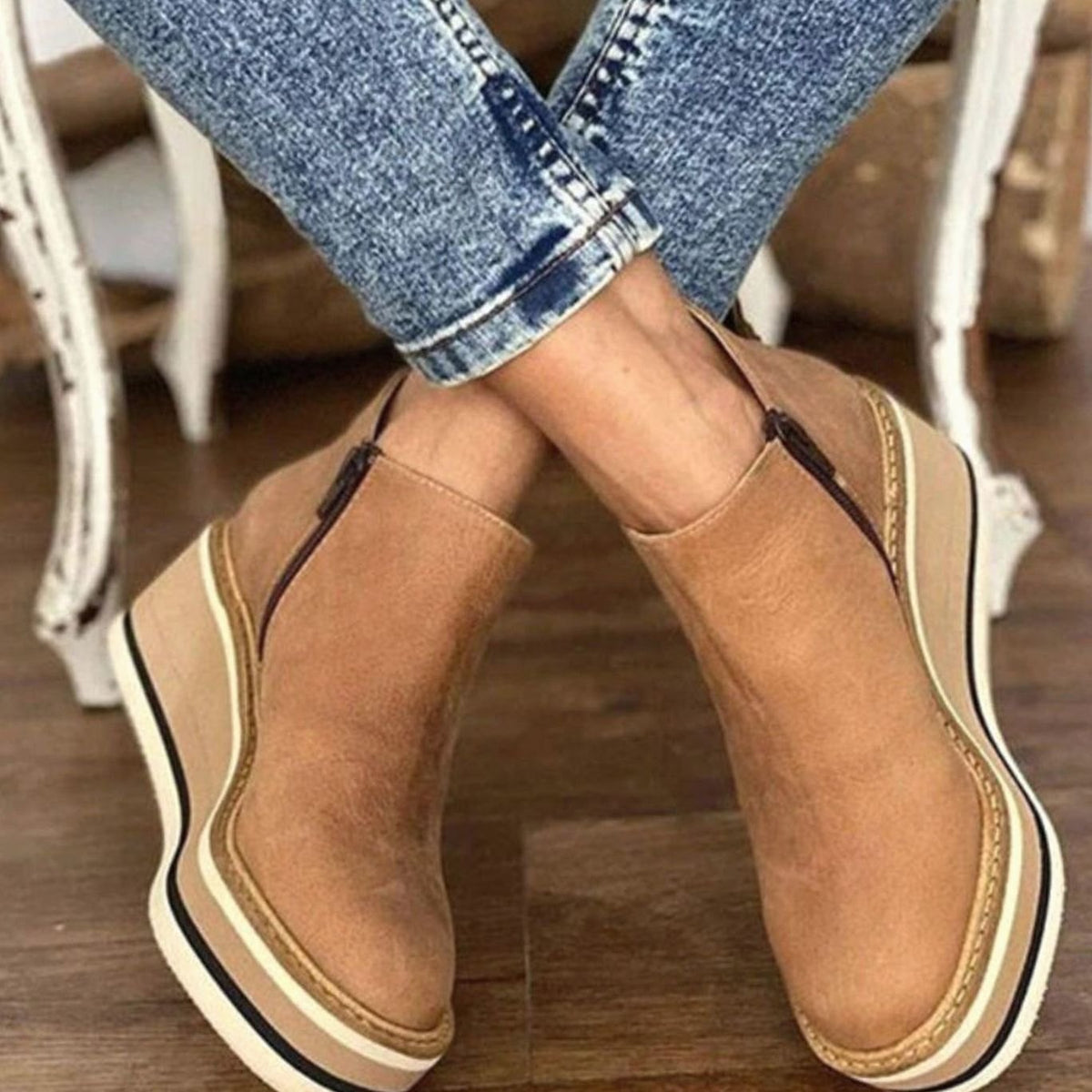 Women's Slip-On Wedge Chelsea Boots