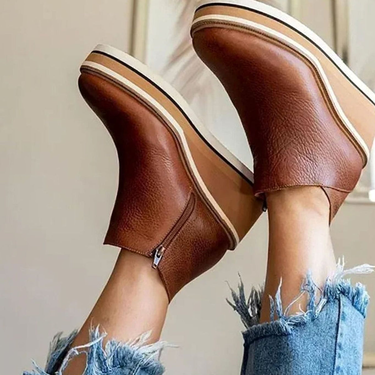 Women's Slip-On Wedge Chelsea Boots