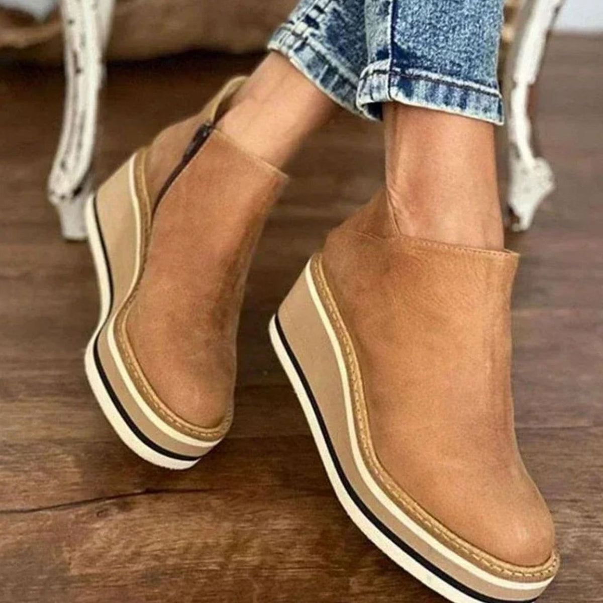 Women's Slip-On Wedge Chelsea Boots