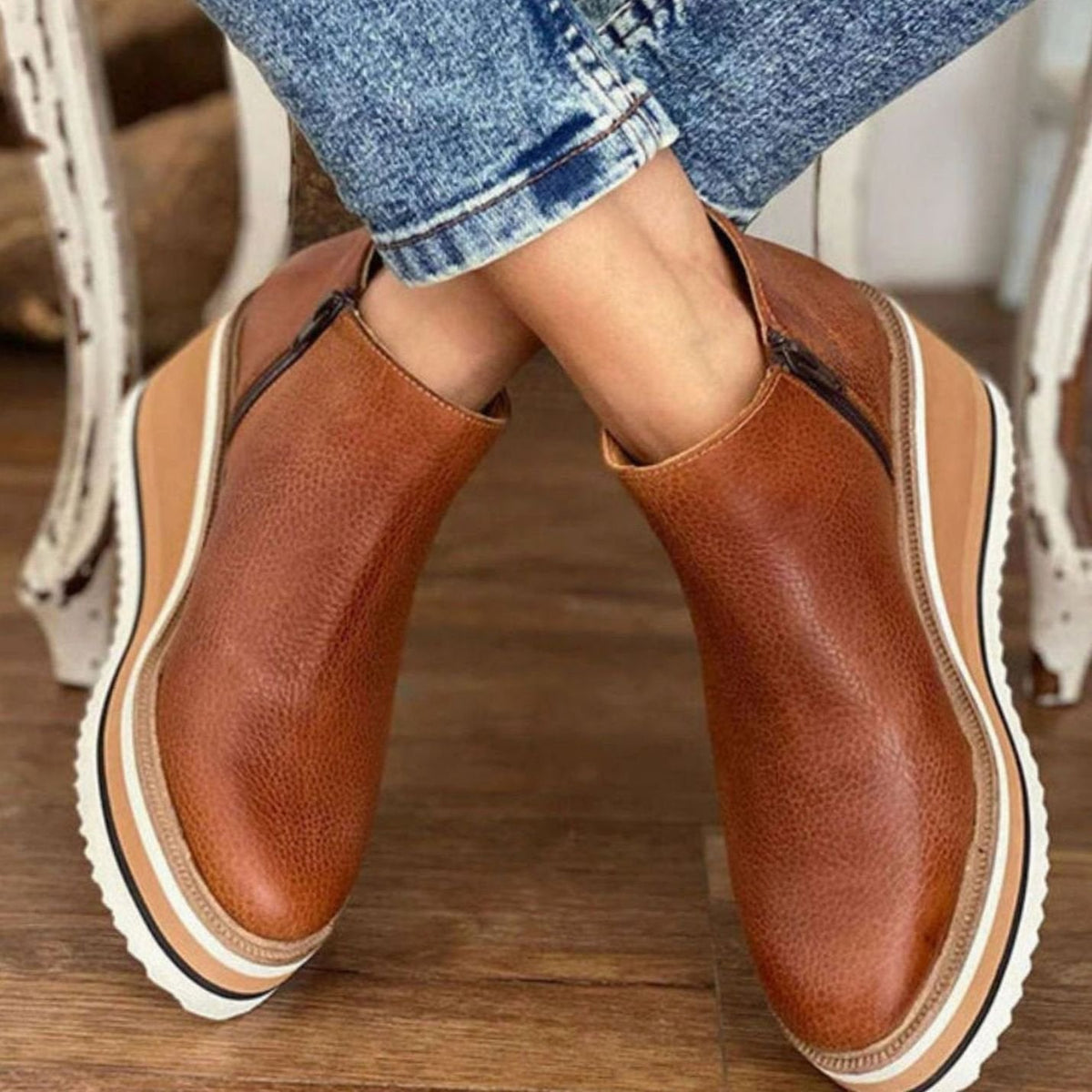 Women's Slip-On Wedge Chelsea Boots