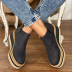 Women's Round Toe Wedge Ankle Boots