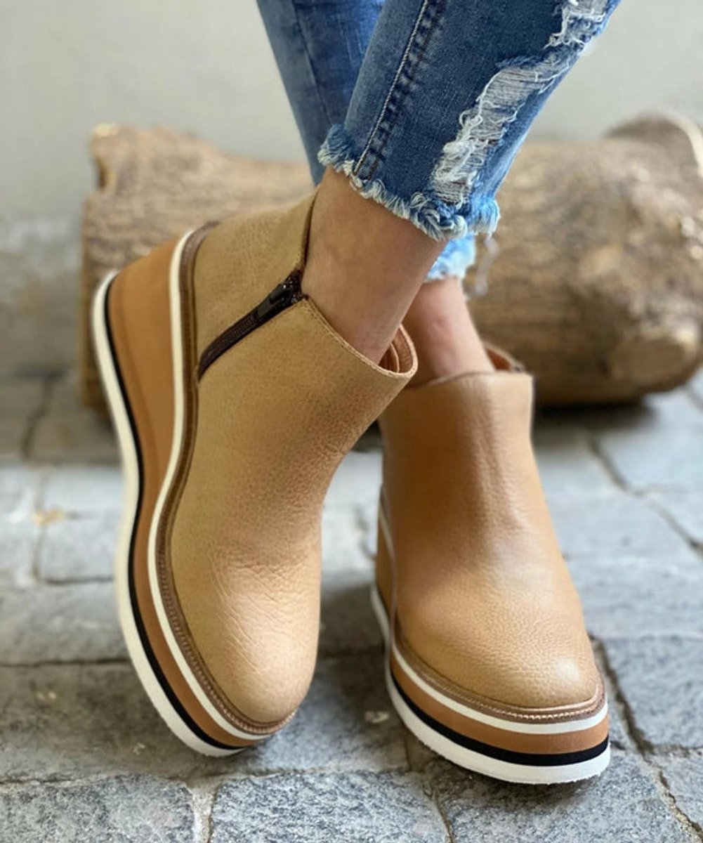 Women's Round Toe Wedge Ankle Boots