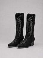 Women's Embroidered Western Suede Boots