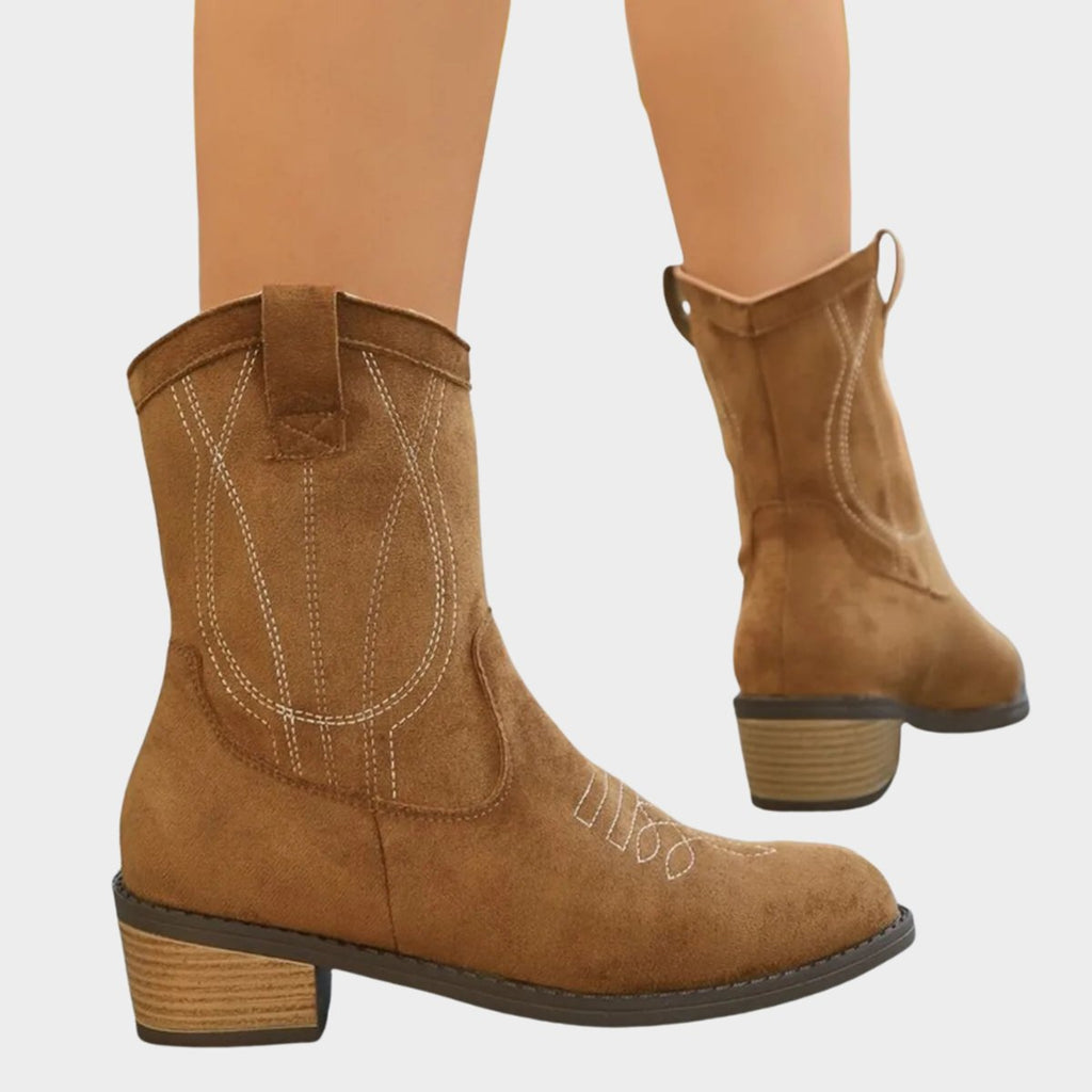 Women's Western Suede Ankle Boots