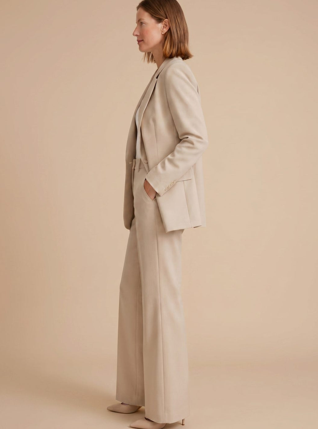 Women's Wide Leg Blazer Suit Set