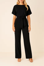 Women's Belted Wide Leg Jumpsuit