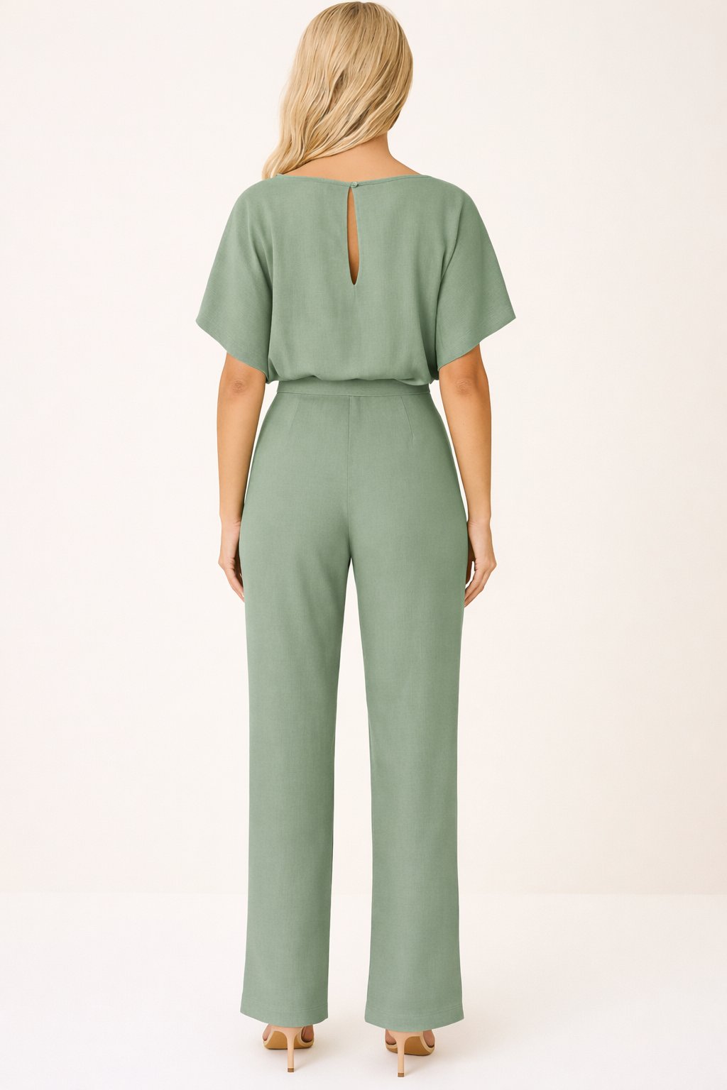 Women's Belted Wide Leg Jumpsuit