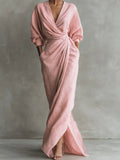 Women's Draped Wrap Maxi Dress